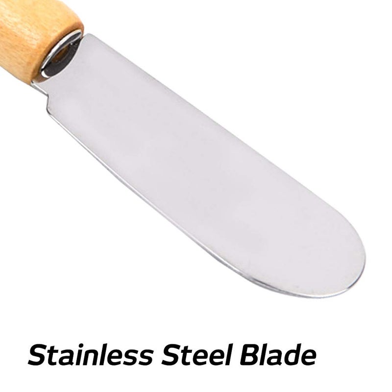 SourceTon 10-Pack Wood Handle Butter Spreader, 4 Inch, Sandwich Cream Cheese Condiment Knives with Ergonomic Handle - Image 2